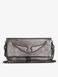 Bolso Rock Wings Metallic Grained Le
