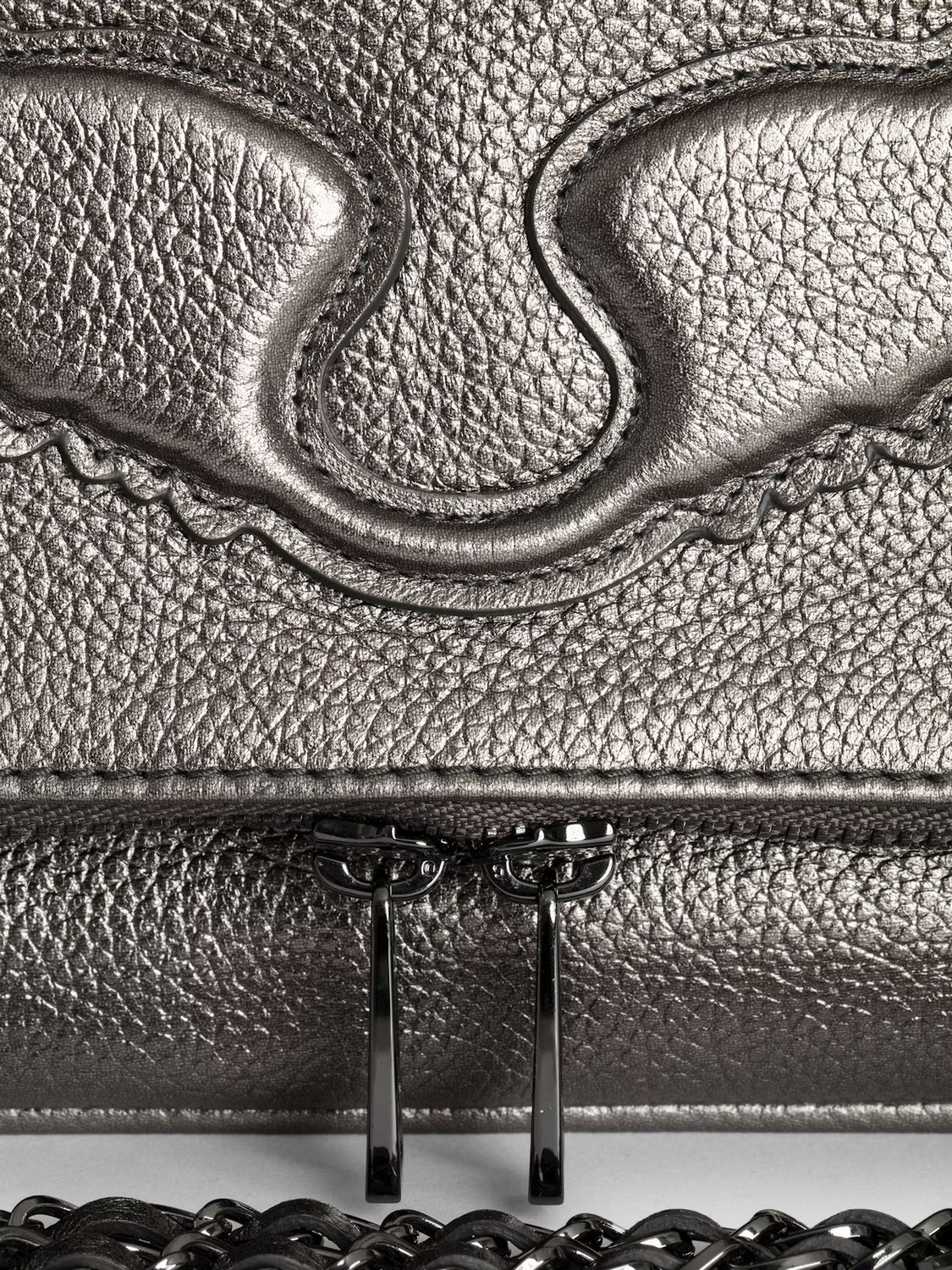 Bolso Rock Wings Metallic Grained Le