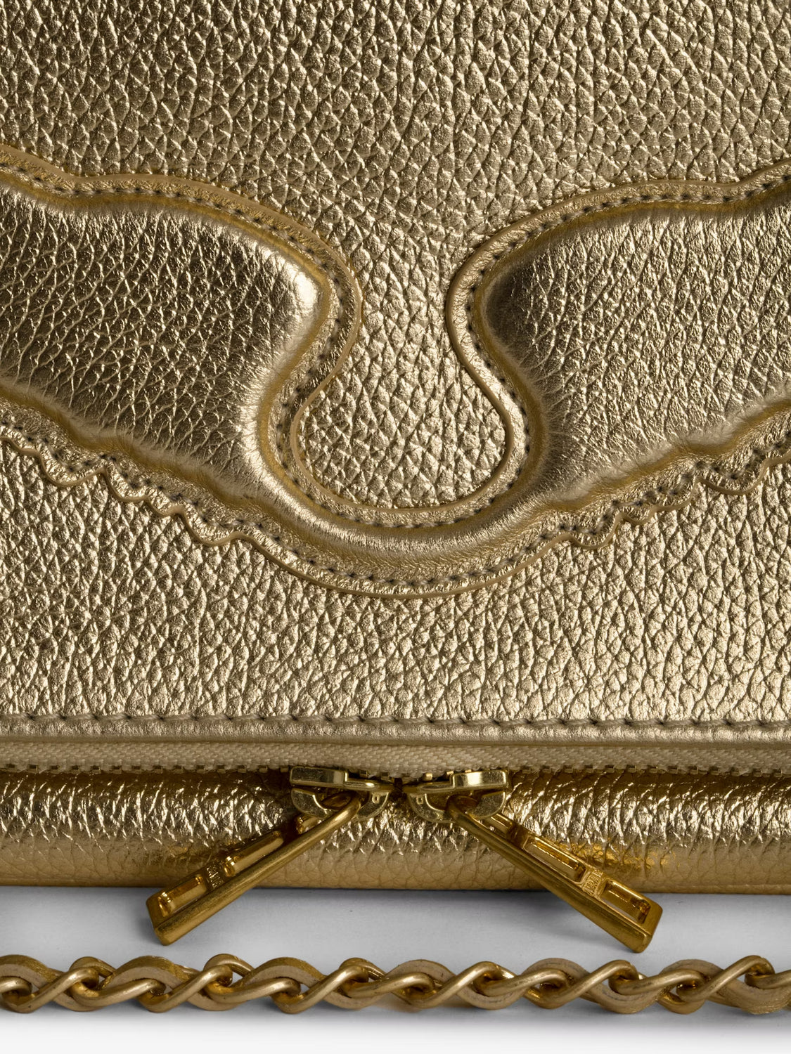Bolso Rock Wings Metallic Grained Le