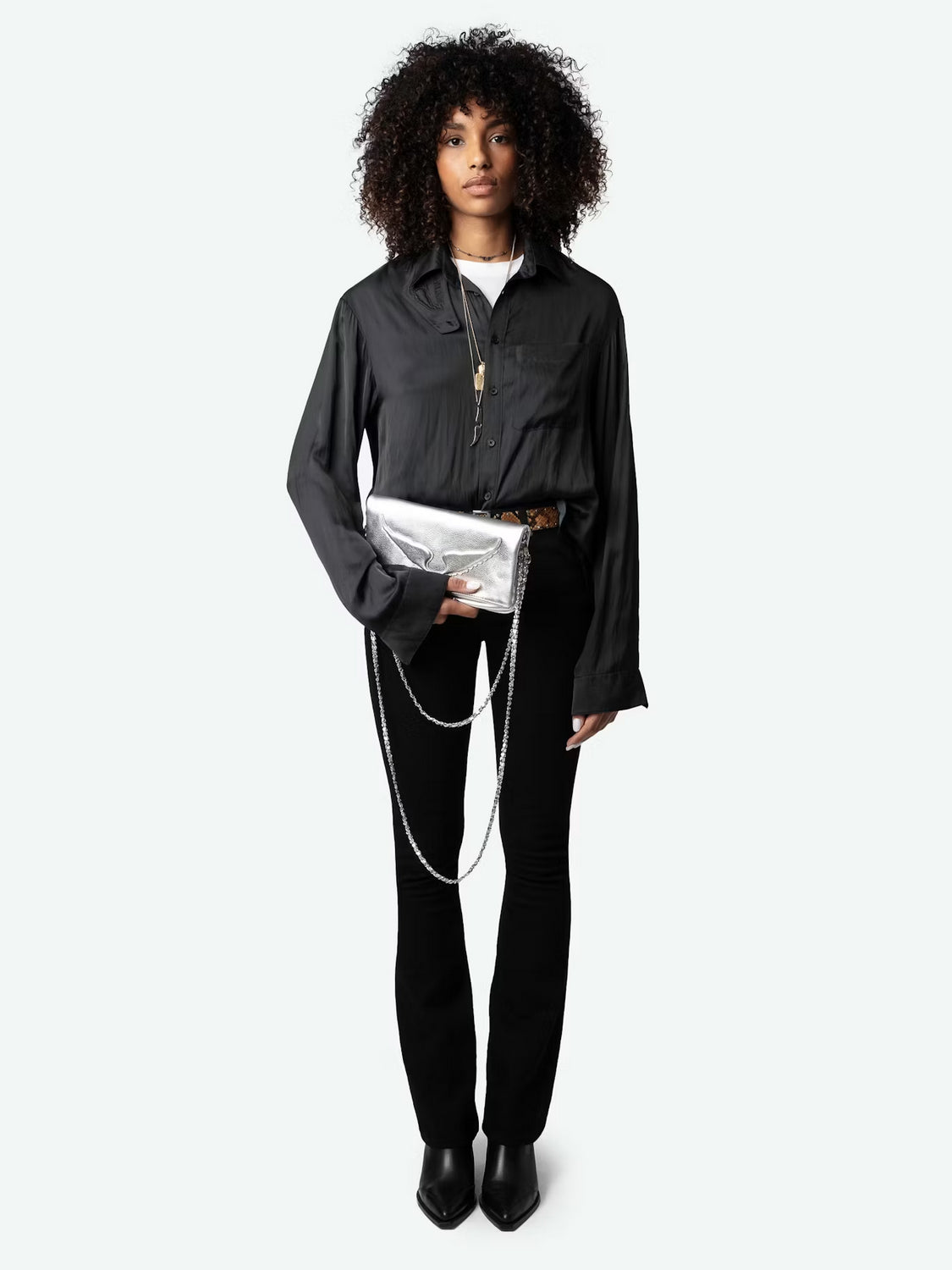 Bolso Rock Wings Metallic Grained Le