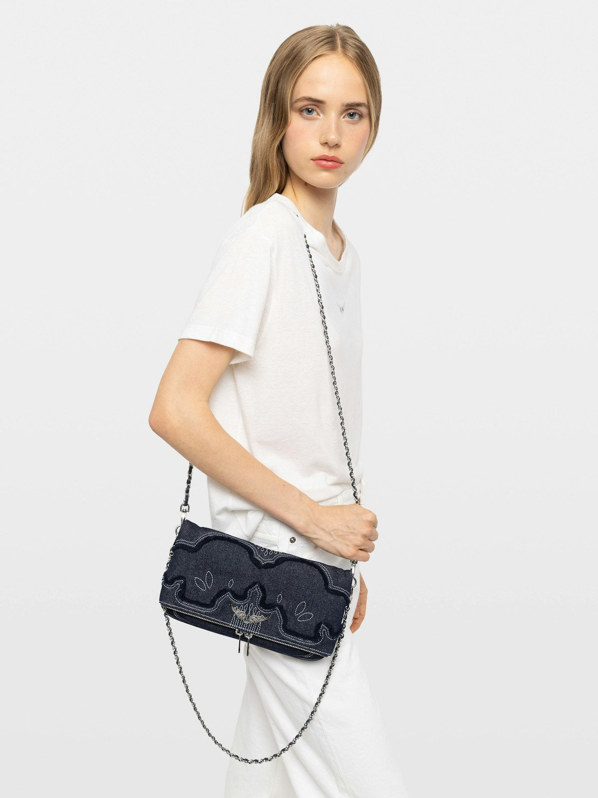 Bolso Rock Denim Clutch