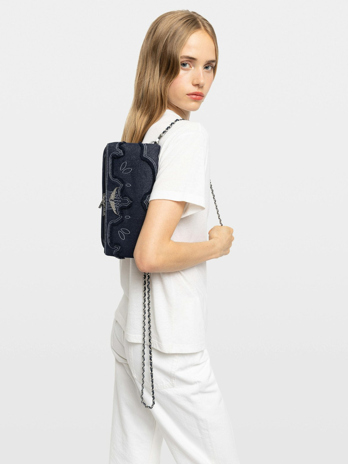 Bolso Rock Denim Clutch