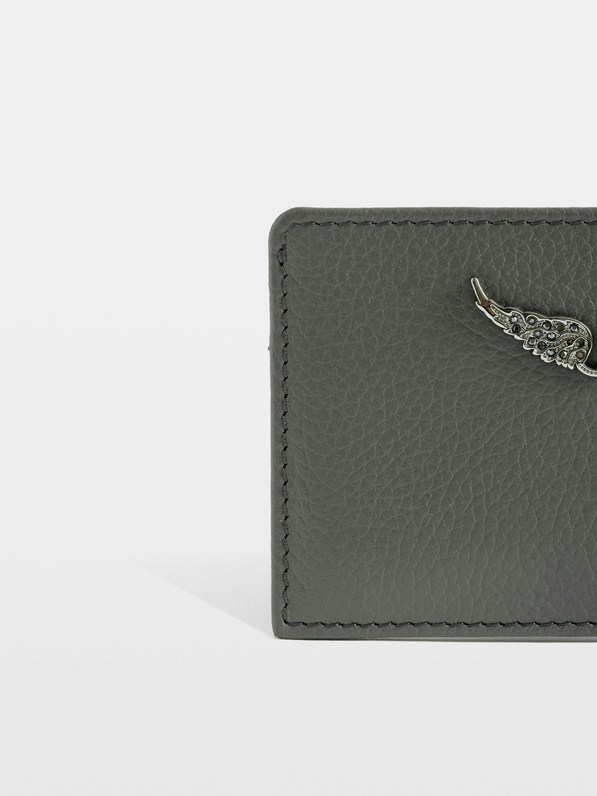 Tarjetero ZV Pass Grained Leather Gris