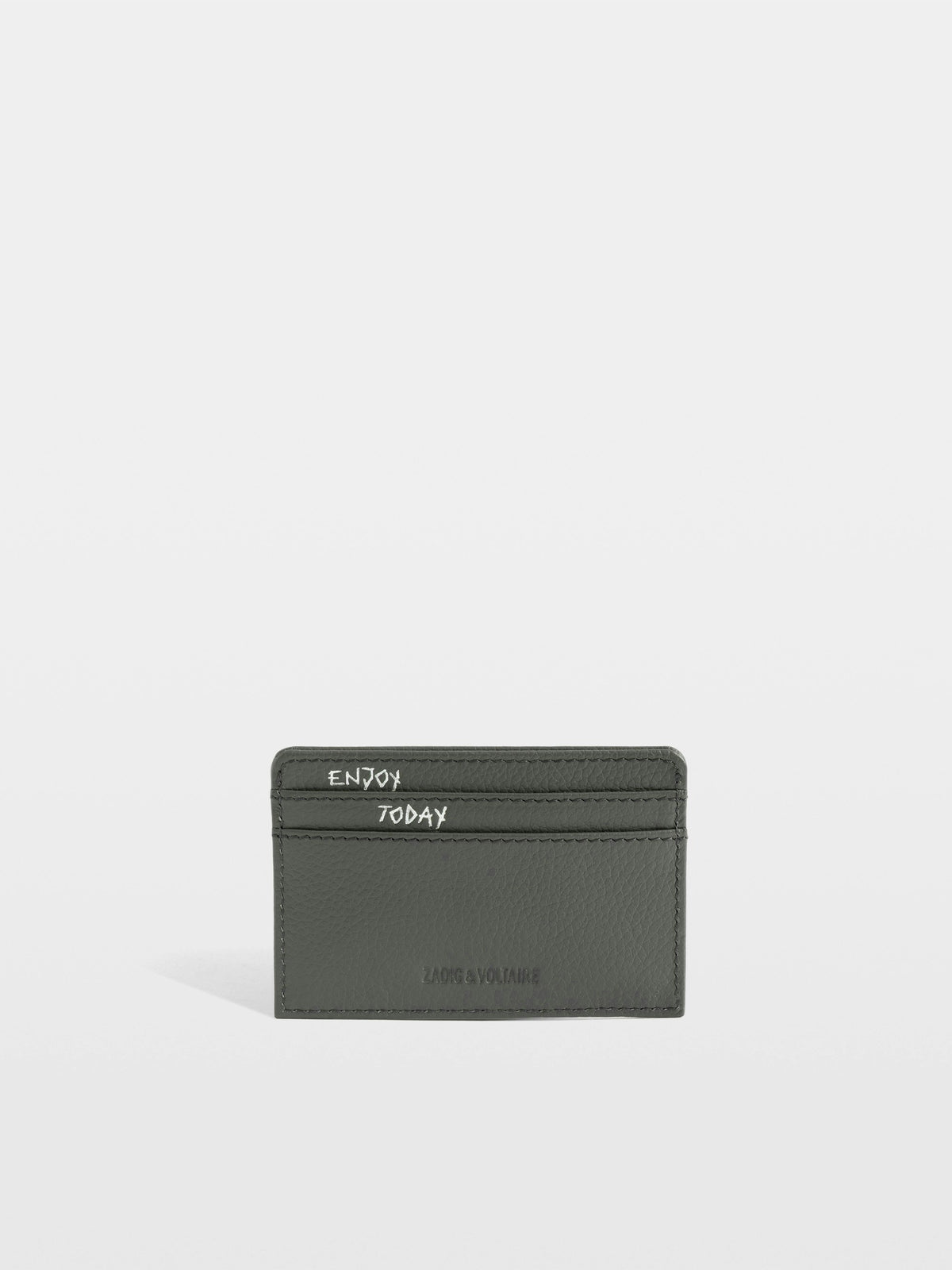 Tarjetero ZV Pass Grained Leather Gris