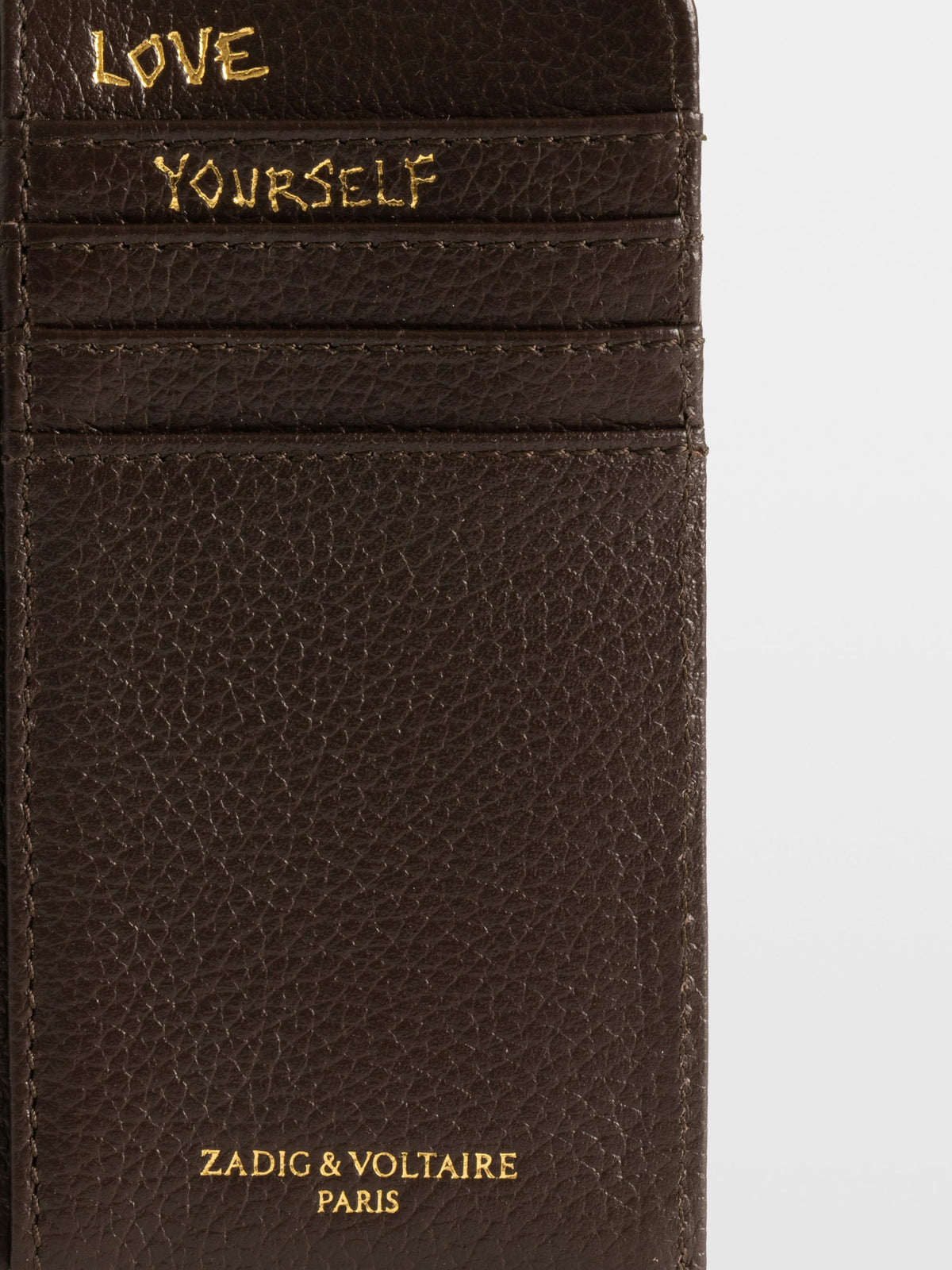 Tarjetero ZV Card Grained Leather Marrón