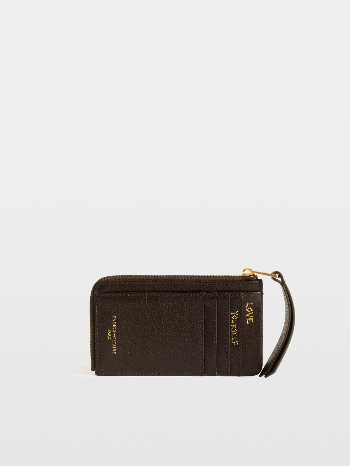 Tarjetero ZV Card Grained Leather Marrón