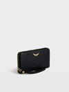 Billetera Compagnon Grained Leather Negro
