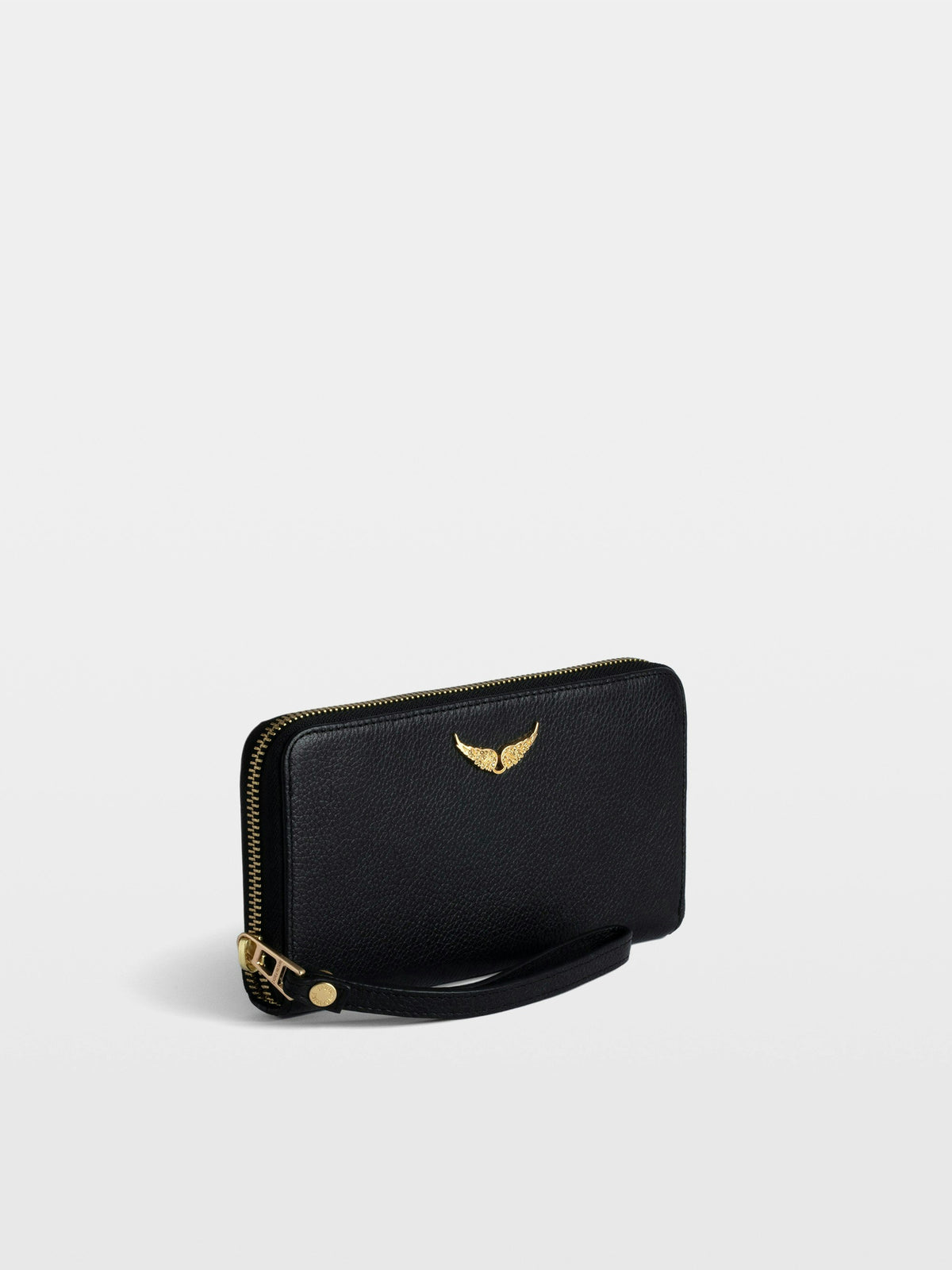 Billetera Compagnon Grained Leather Negro