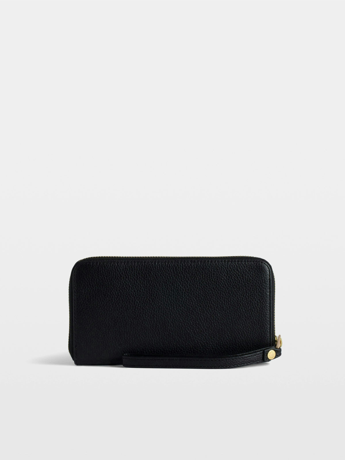 Billetera Compagnon Grained Leather Negro