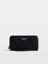 Billetera Compagnon Grained Leather Negro