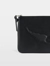 Clutch Angel Pouch Grained Leather Negro