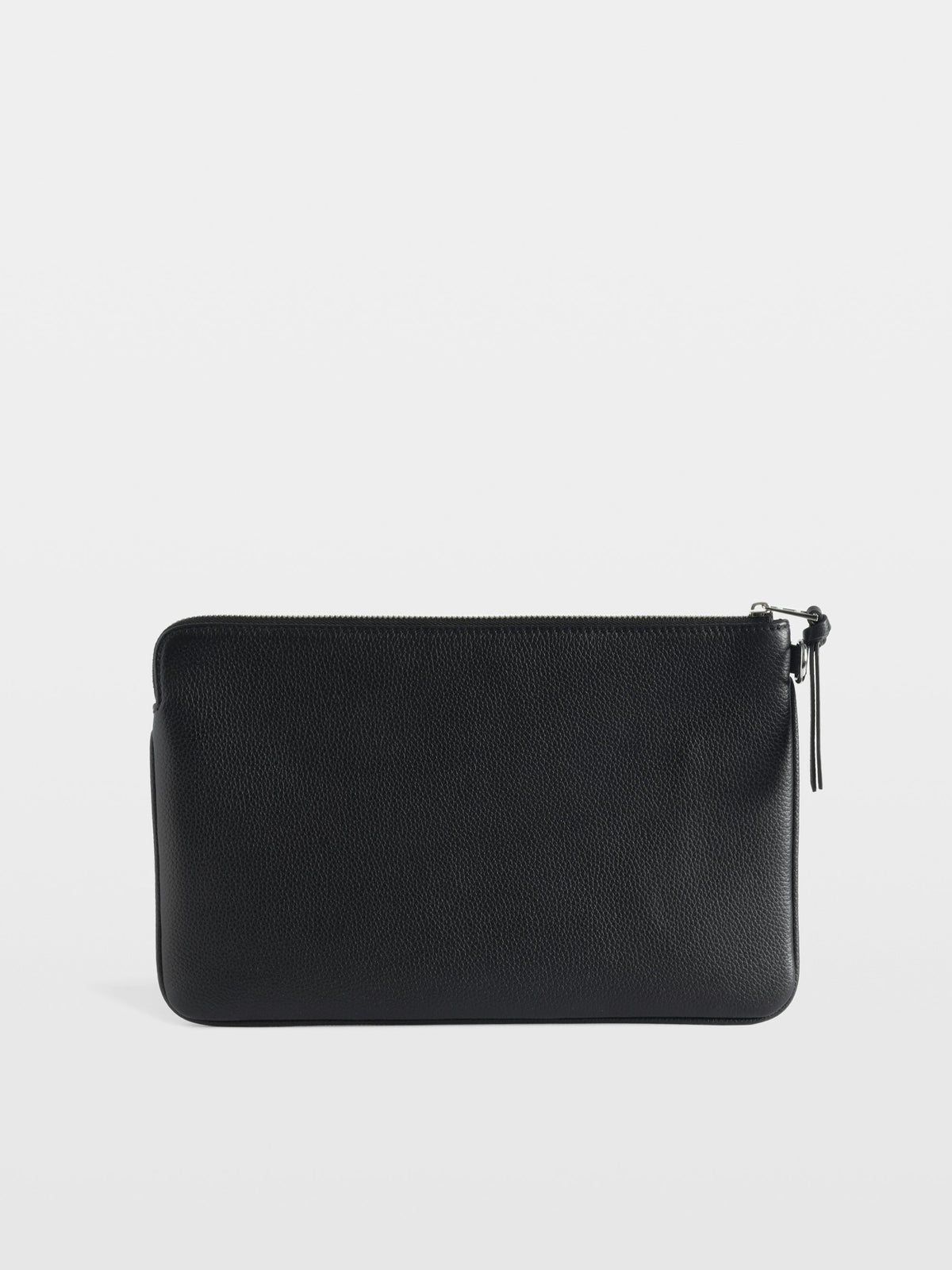 Clutch Angel Pouch Grained Leather Negro