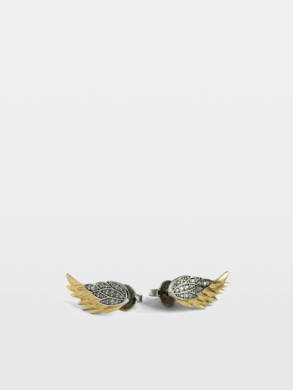 Aretes Rock Feather Dorado