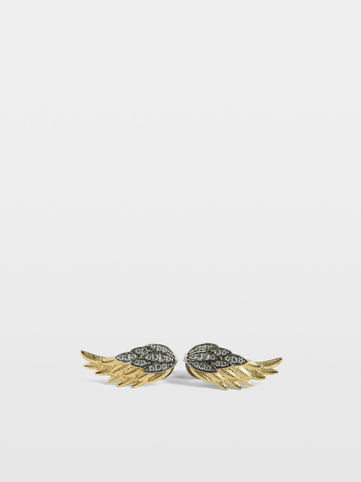 Aretes Rock Feather Dorado