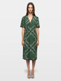 Midi Vestido Reforme Silk Bandana